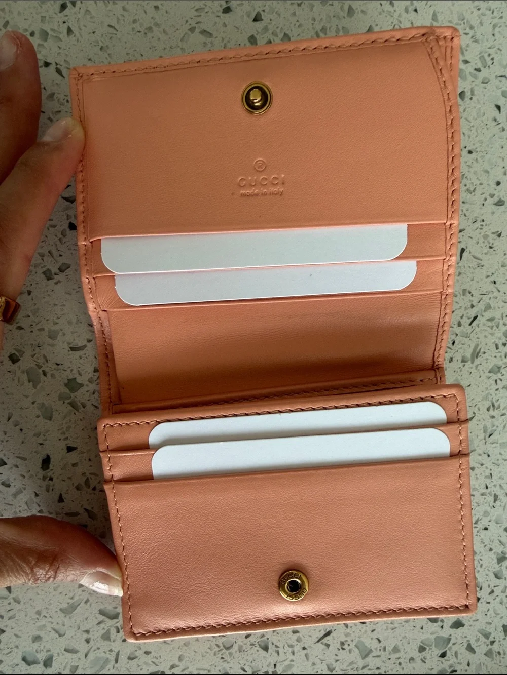 AGucci Pink Leather GG Wallet